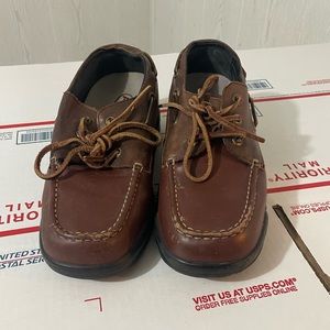 Apex Boat Shoes Mens 6.5M Casual Lace Up Oxford B2900M Brown Leather Square Toe